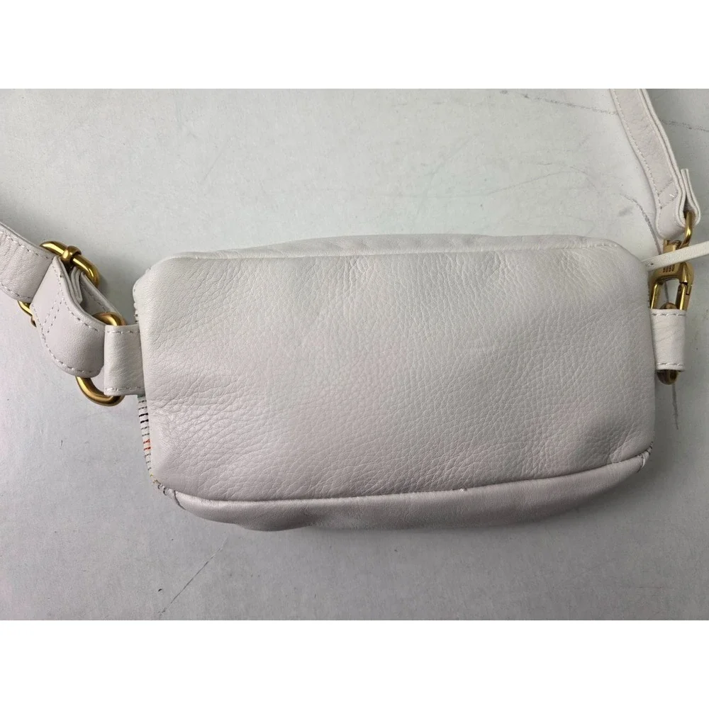 HOBO Fern Belt Bag‎ White Leather Zip Crossbody Shoulderbag
